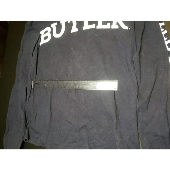 CHAMPION Mens Butler Graphic Top Long Sleeve Small Navy Blue Cotton AS03 - Picture 3 of 5